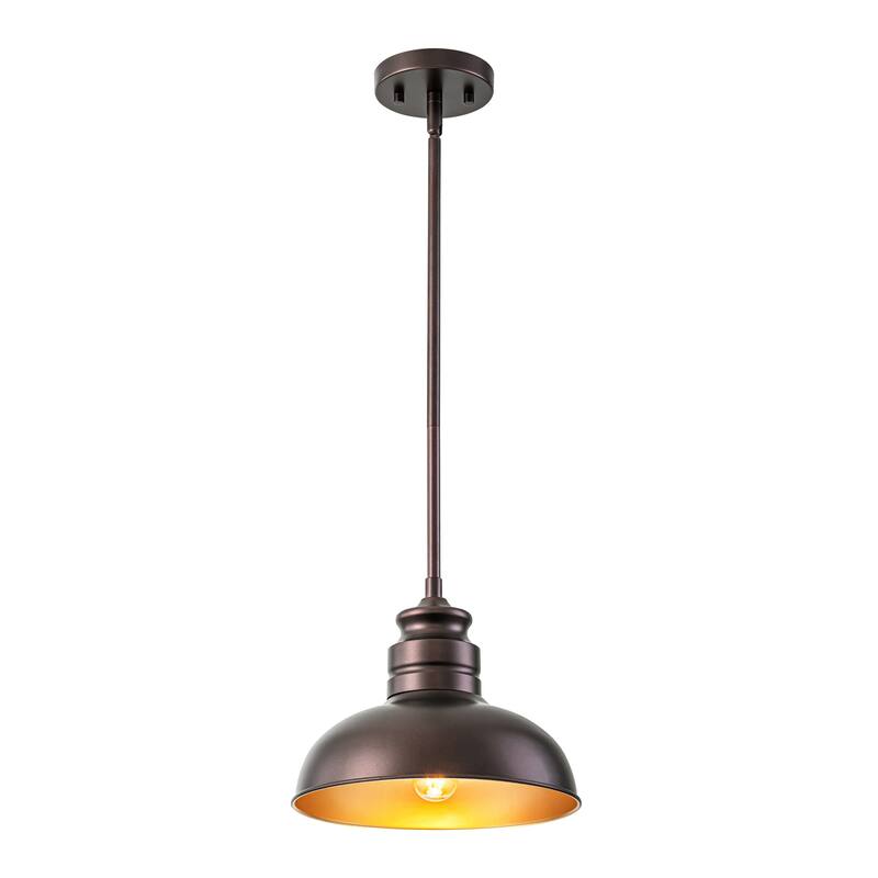 1-Light Farmhouse Bronze Dome Pendant Light for Kitchen Island, Oil Rubbed Bronze - 1 Light