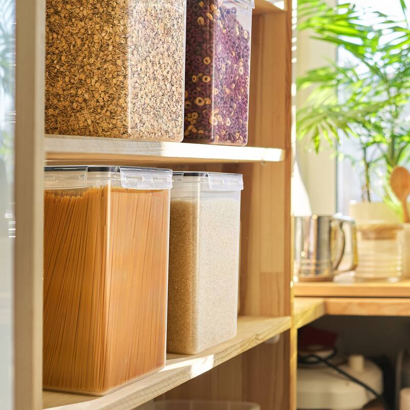 Sorbus Airtight Food Storage Containers with Locking Lids, Measuring Spoons & Labels - 4 Pack (6.5L/219.79 Oz)