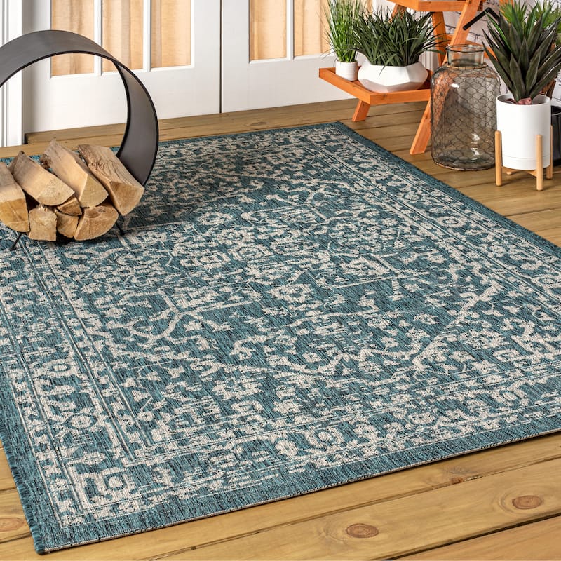 JONATHAN Y Medallion Textured Weave Indoor/Outdoor Area Rug