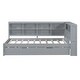 preview thumbnail 19 of 24, Multifuncional Design Wooden DayBed with Storage Shelf, USB Charging Ports and Twin Trundle, Twin Size