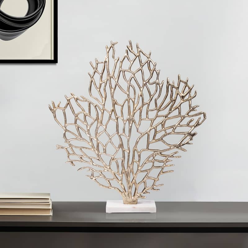Sagebrook Home Coastal 21" Gold Coral Branch Sculpture - 19" x 4" x 21"
