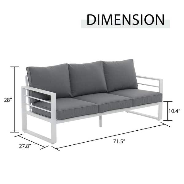 Outdoor Aluminum 3 Seater Sofa with Cushion - On Sale - Bed Bath ...