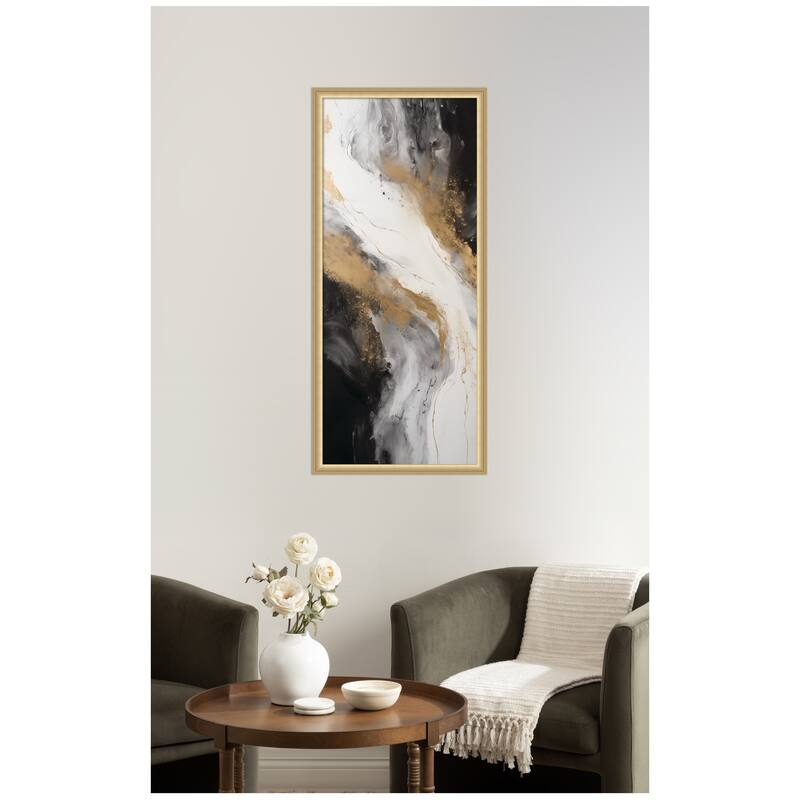 Kate and Laurel Framed Art Luxe Drift Modern Elegant Abstract by The Creative Bunch Studio