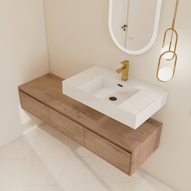 BNK 30/60 inch Floating Single/Double Sink Bathroom Vanity with Soft Close Drawer