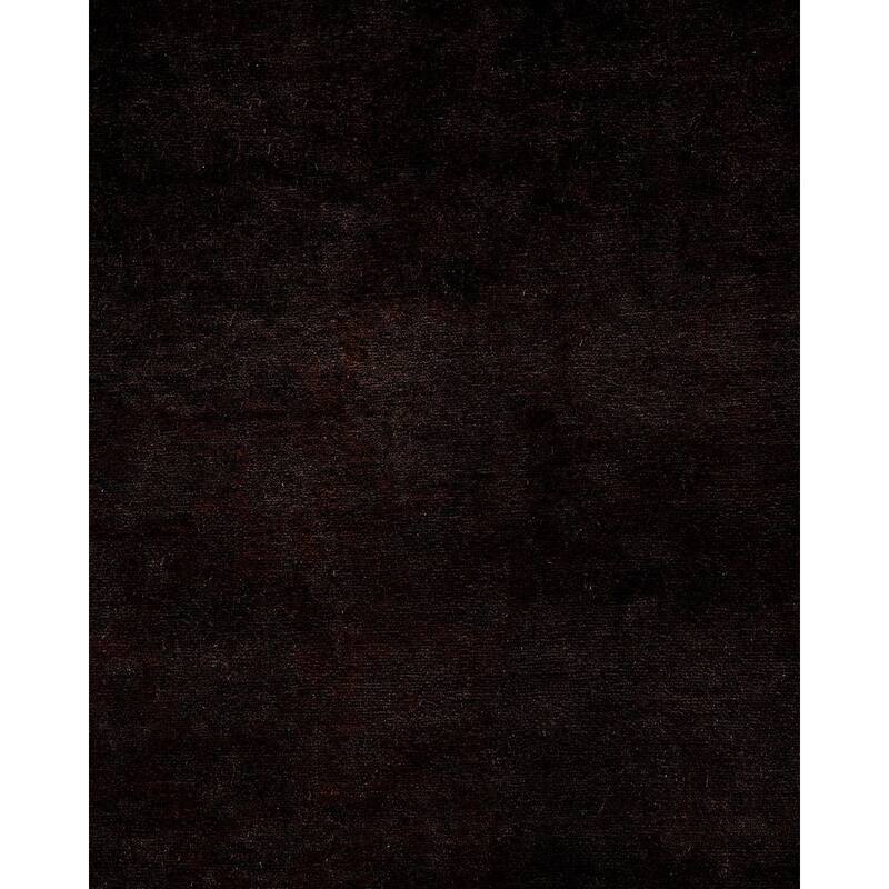 Overton Hand Knotted Wool Vintage Inspired Modern Contemporary Overdyed Black Area Rug - 10' 2" x 13' 7"