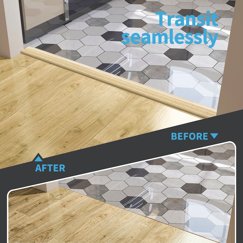 Art3d 10ft Self Adhesive Vinyl Floor Transition Strip,Laminate Floor Strip,Peel and Stick Trim Molding