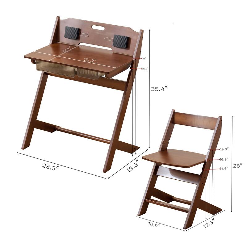 Kids Desk and Chair Set, Computer Desk Small Office Writing Desk