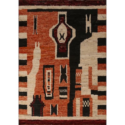 Geometric Moroccan Oriental Rug Handmade Bedroom Wool Carpet - 5'1" x 6'8"