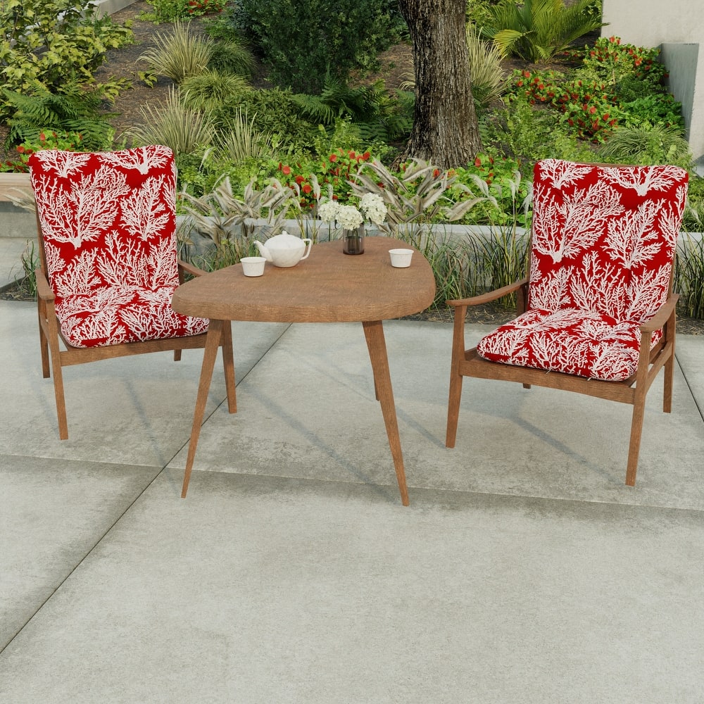 21" x 38" Outdoor Chair Cushion with Ties and Loop - 38'' L x 21'' W x 3.5'' H