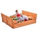 preview thumbnail 1 of 13, VEVOR Wooden Sandbox,sand Box, Sand Pit with Foldable Bench Seats and Bottom Liner for Outdoor Backyard, Beach, Park, Gift 52.4 x 47.2 x 16.9 in