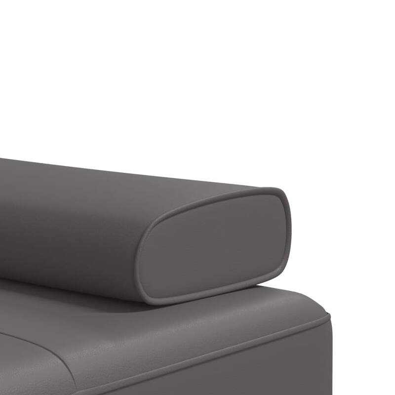 vidaXL L-shaped Sofa Bed Black/Gray 100.4"x55.1"x27.6" Faux Leather - 100.4" x 55.1" x 27.6"