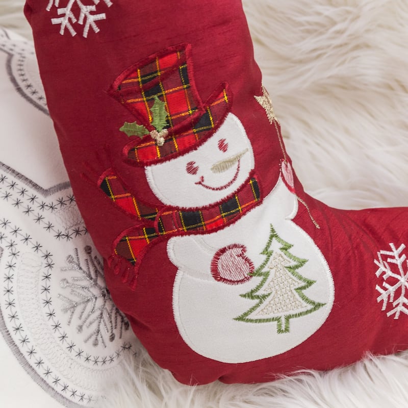 Homey Cozy Floral Velvet Embroidered Christmas Stocking