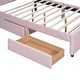 preview thumbnail 2 of 8, Full Size Upholstered Platform Bed with Cartoon Ears Shaped Headboard and 2 Drawers, Pink