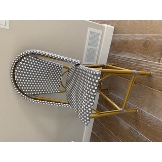 Safavieh Gresley Indoor-Outdoor Stacking Grey/ White French Bistro 26-inch Counter Stool