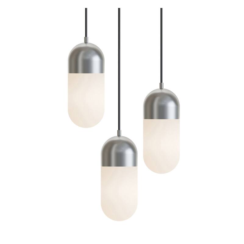 AFX IRVP05LAJUDRND3 Irvine 18" Wide LED Multi Light Pendant - Satin Nickel