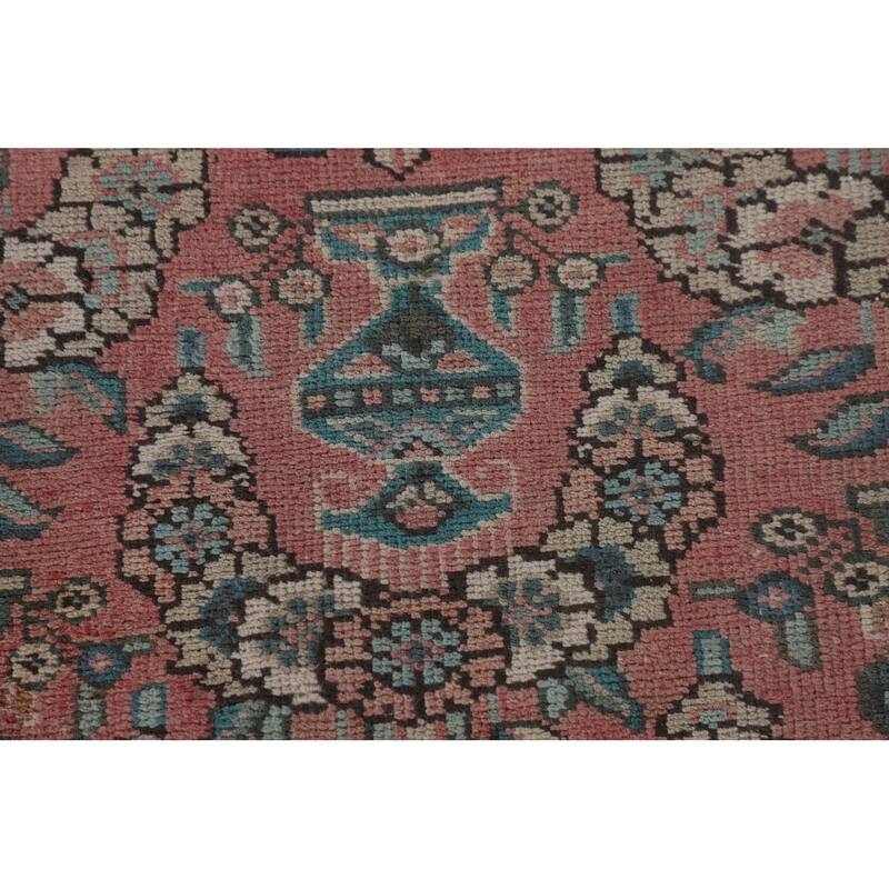 Over Dyed Pink Tabriz Persian Vintage Rug Handmade Wool Carpet - 9'9"x 12'7"