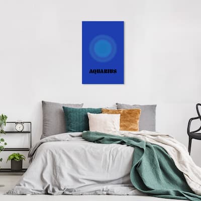 Wynwood Studio Canvas Spiritual and Religious Aura Aquarius Blue and Sapphire Blue Modern & Contemporary Wall Art Canvas Print