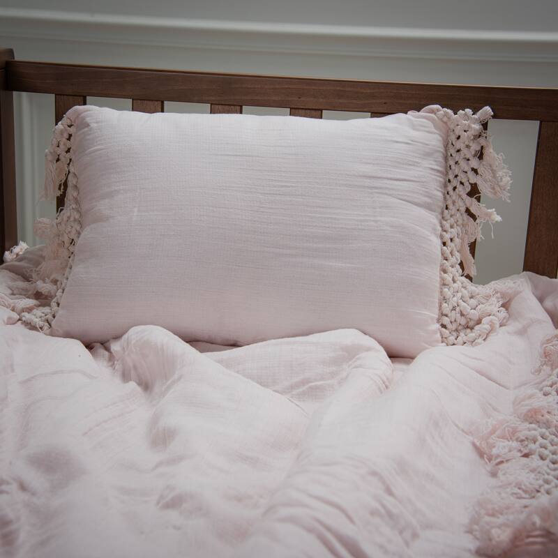 Rizzy Home Tatum Solid Fringe Crib Quilt - 38" X 50"