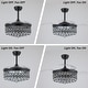 preview thumbnail 20 of 43, Kviflon 48'' Crystal Ceiling Fan with Lights and Remote 6 Speed, 3 Light Change Retractable Blades Chandelier Ceiling Fan