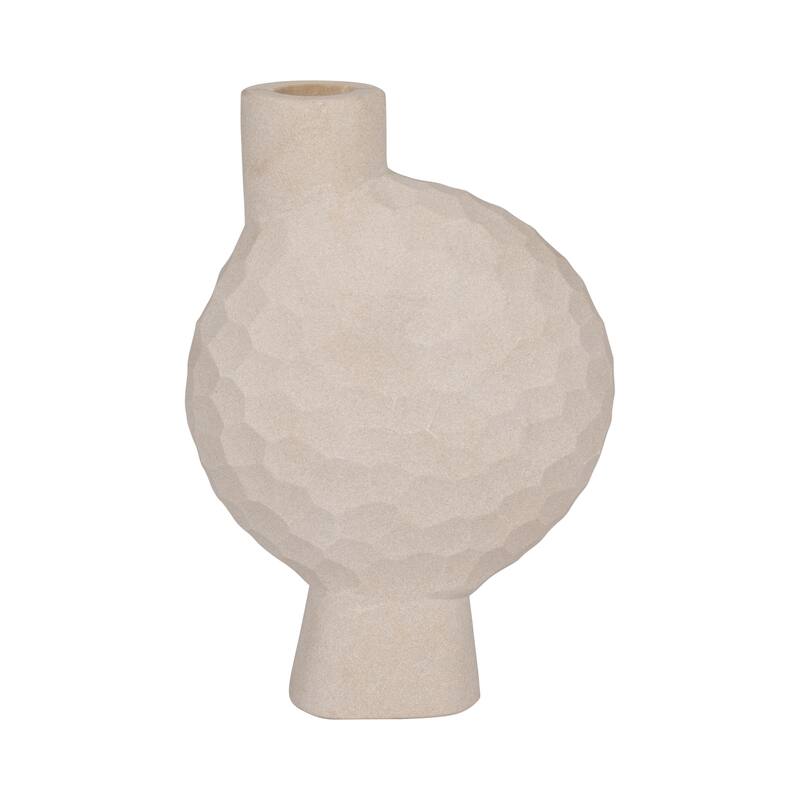 Sagebrook Home Stone Natual Round Hammered Vase