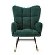 preview thumbnail 25 of 51, Teddy Fabric Tufted Glider Rocking Chair with Metal Frame
