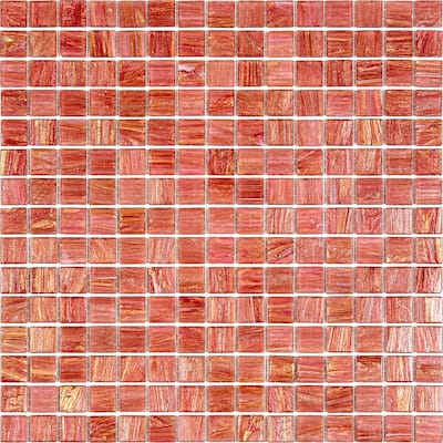Apollo tile 12" x 12" Celestial Glossy Deep Indian Red Glass Tile (20 sq ft/case) - 20 Pack