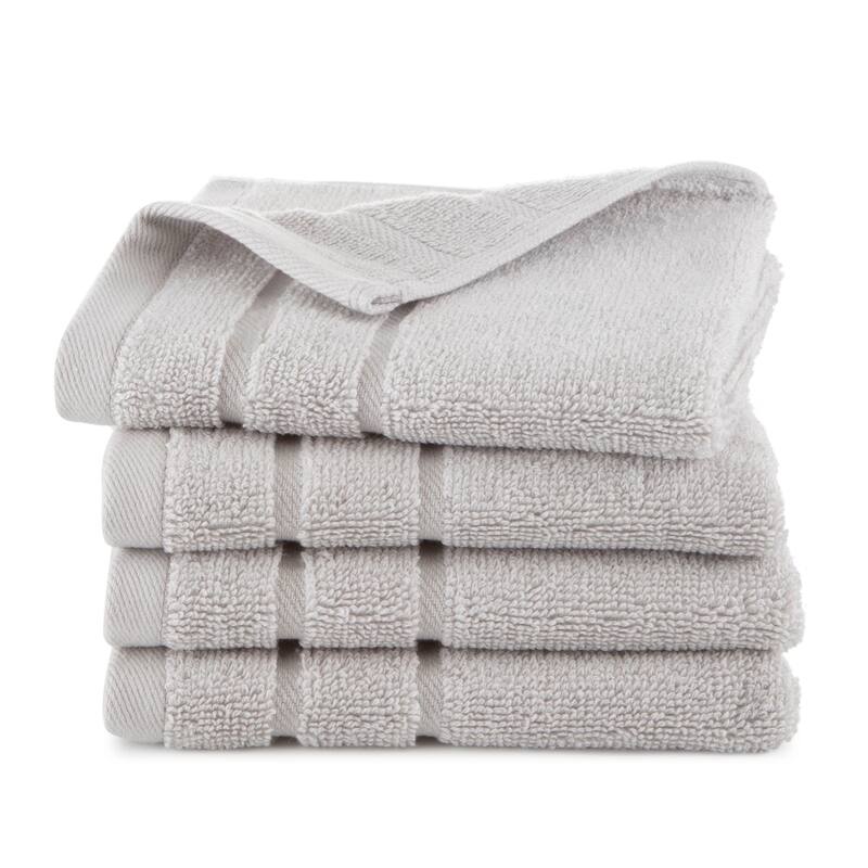 Clean Design Home x Martex Solid Supima 4-Pack Blue Wash Towel Set - Wash Towel - Grey