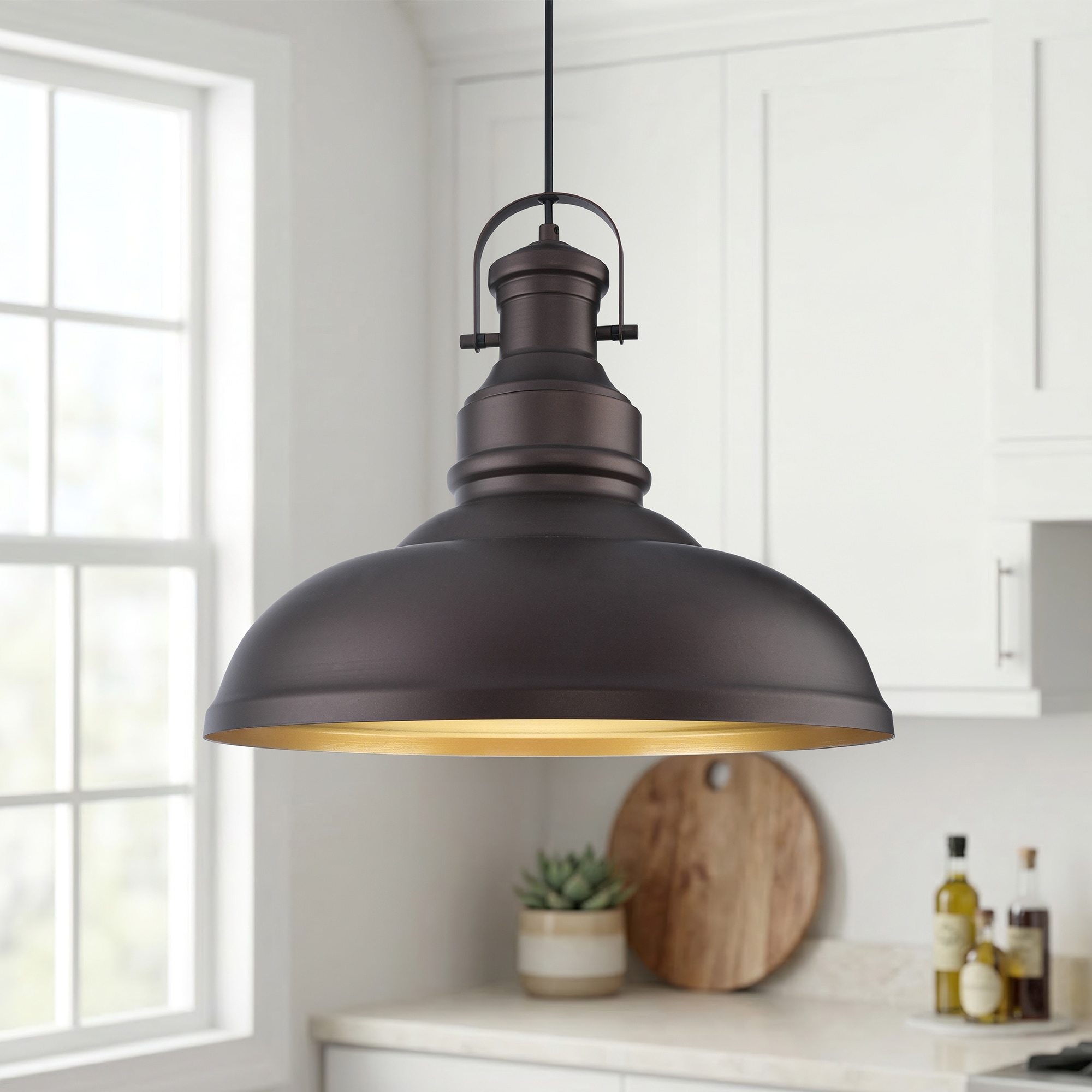 11" / 16" Industrial Farmhouse Metal Dome Pendant Light