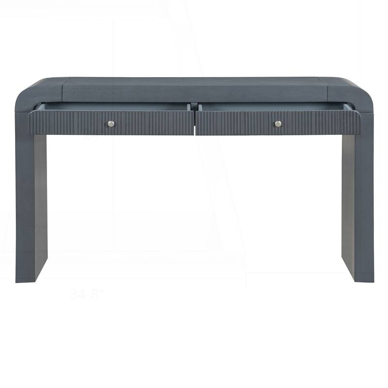 Rustic Console Table with Fluted Drawer Front
