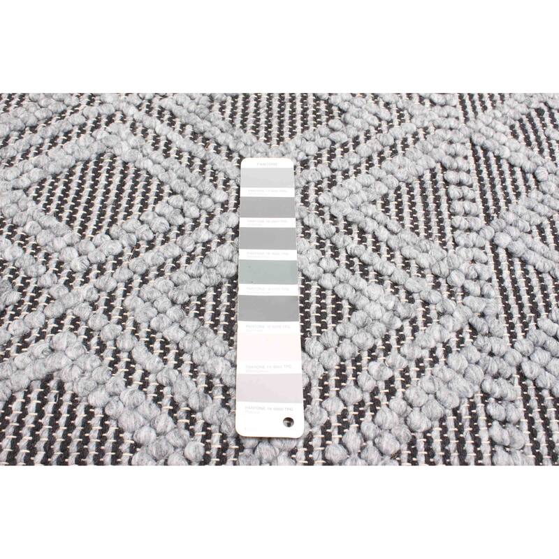 ECARPETGALLERY Braid weave Sienna Grey Wool Rug - 5'0 x 7'7