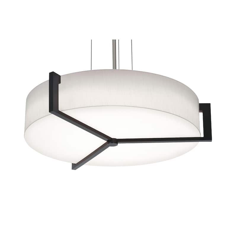 AFX Apex 27'' Medium Base Pendant - Espresso/Linen White