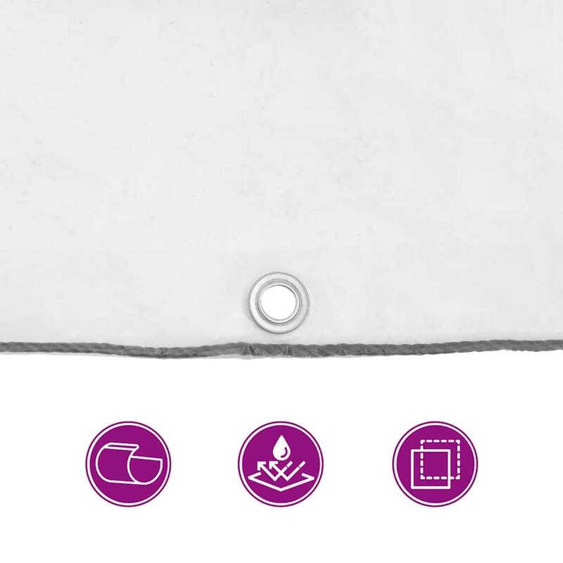 vidaXL Clear Tarpaulin with Eyelets 9.8x9.8/13.1/19.7/26.2' Polyethylene - Transparent