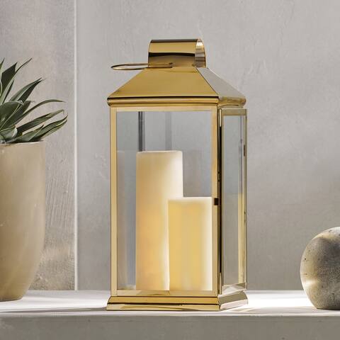 Wendell Outdoor 22" Stainless Steel Lantern by Christopher Knight Home