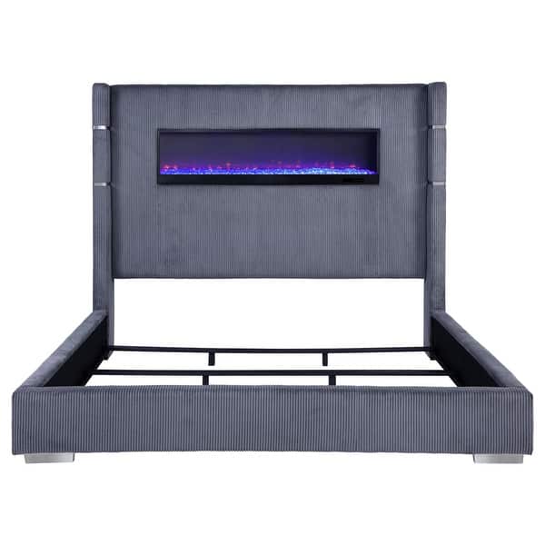 Tisdall 67-inch Upholstered Fireplace Bed