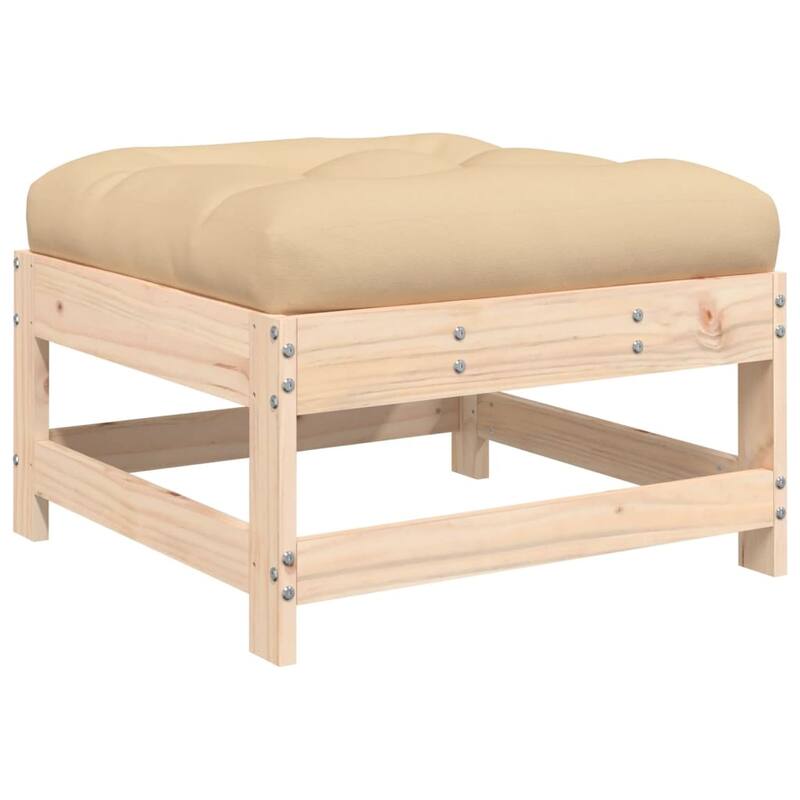 vidaXL Garden Lounge Set Beige Solid pine wood Large Modular - 24.4 x 24.4 x 12.6