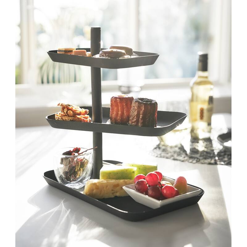 Yamazaki Home Serving Stand, Steel - L 6.18 x W 9.72 x H 10.12 inches