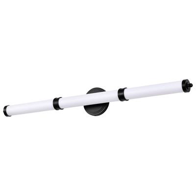 Kagen LED Large Vanity Matte Black Finish White Acrylic Lens