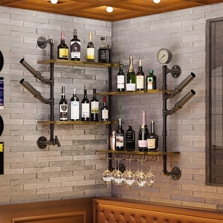 Glass Rack Hanging Wine Wall Decor Wall Mounted Wine Rack Bar