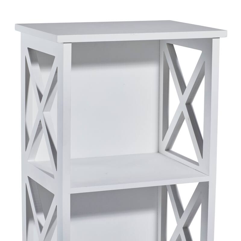 White Wooden 4 Shelves Shelving Unit