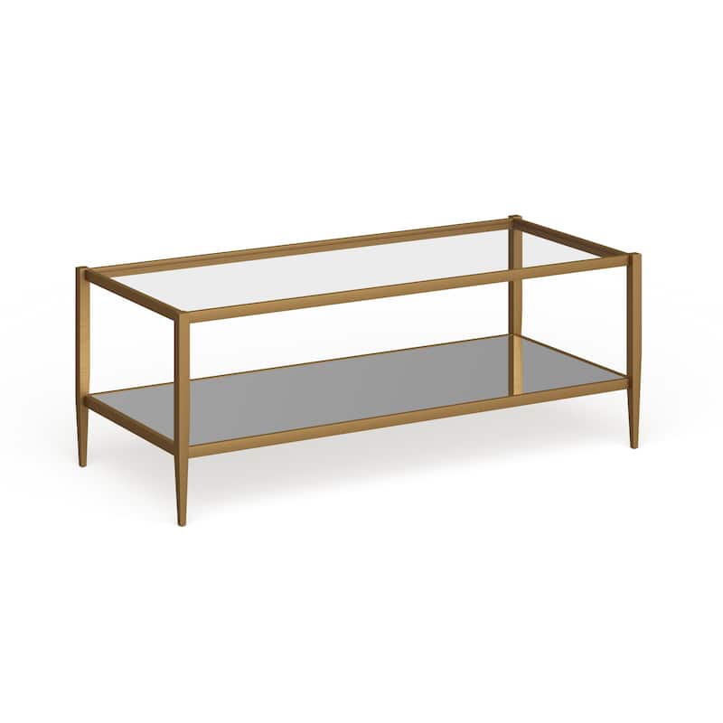 Hera 45'' Wide Rectangular Coffee Table with Mirror Shelf