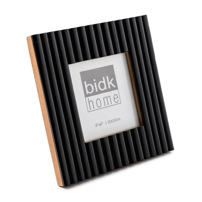 Square Ridged Picture Frame - for 4" x 4" Photo - Black - 4-inchx4-inch