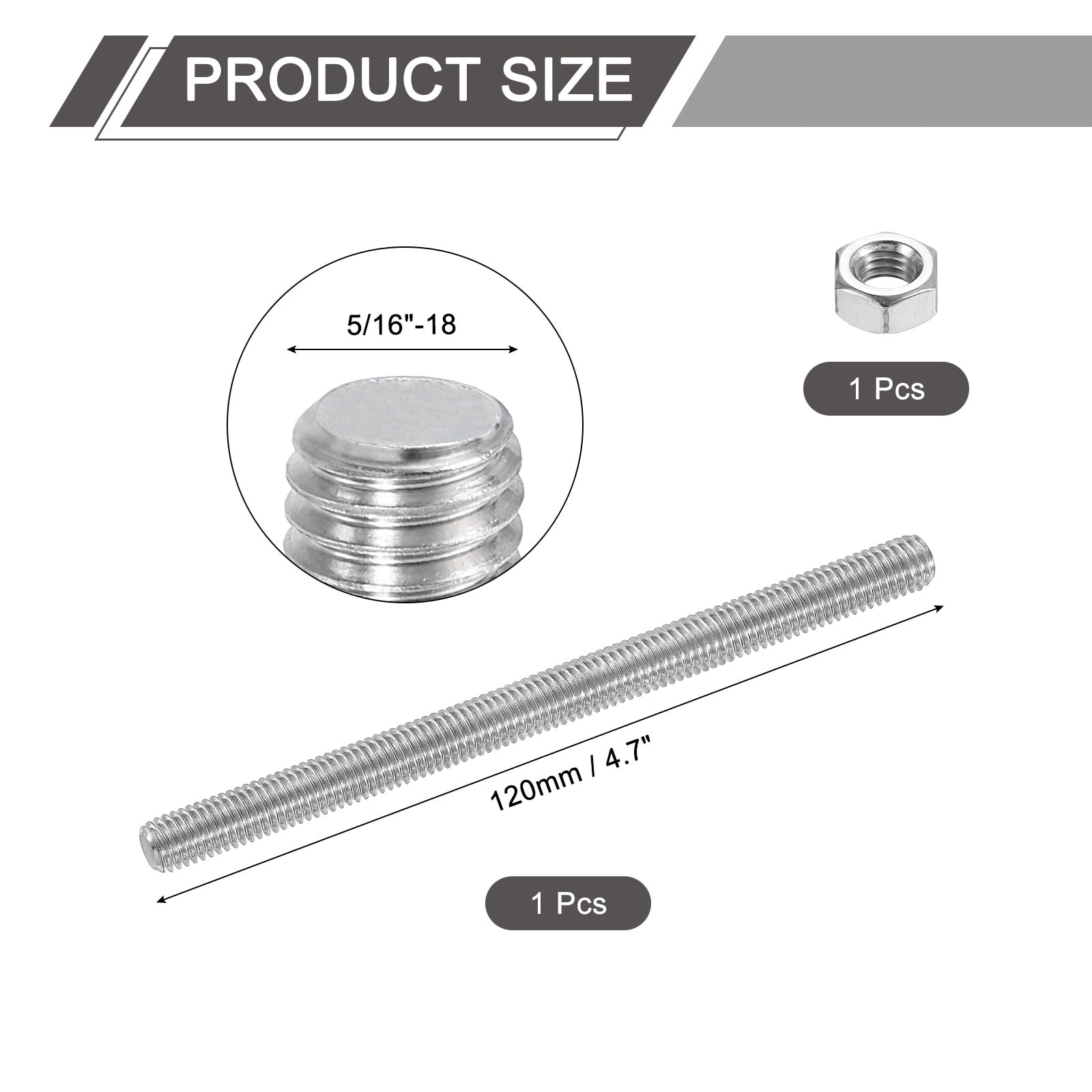 Fully Threaded Rod, 304 Stainless Steel Threaded Screw