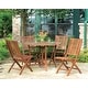 Eilaf Eucalyptus Round Folding Outdoor Dining Table - 43 inches - On ...