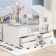 preview thumbnail 14 of 24, Modern House-Shaped Full Size Wood Low Loft Bed with Staircase,Four Storage Drawers Under-Bed,Full-Length Guardrail and Roof White