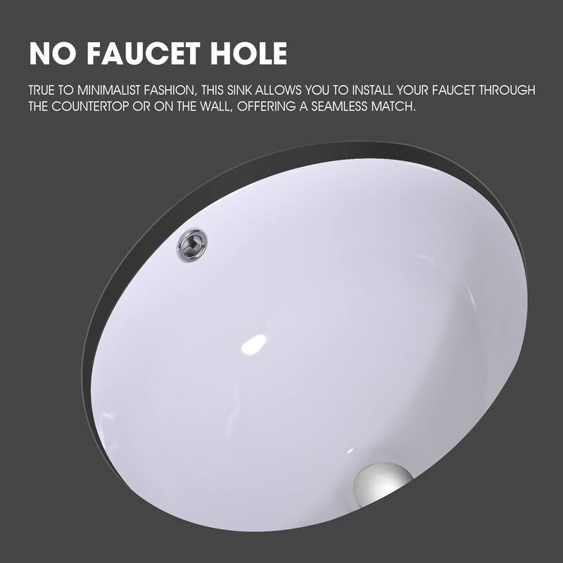 Vanityfair 18 in. Undermount Oval Bathroom Sink with Overflow in White Ceramic