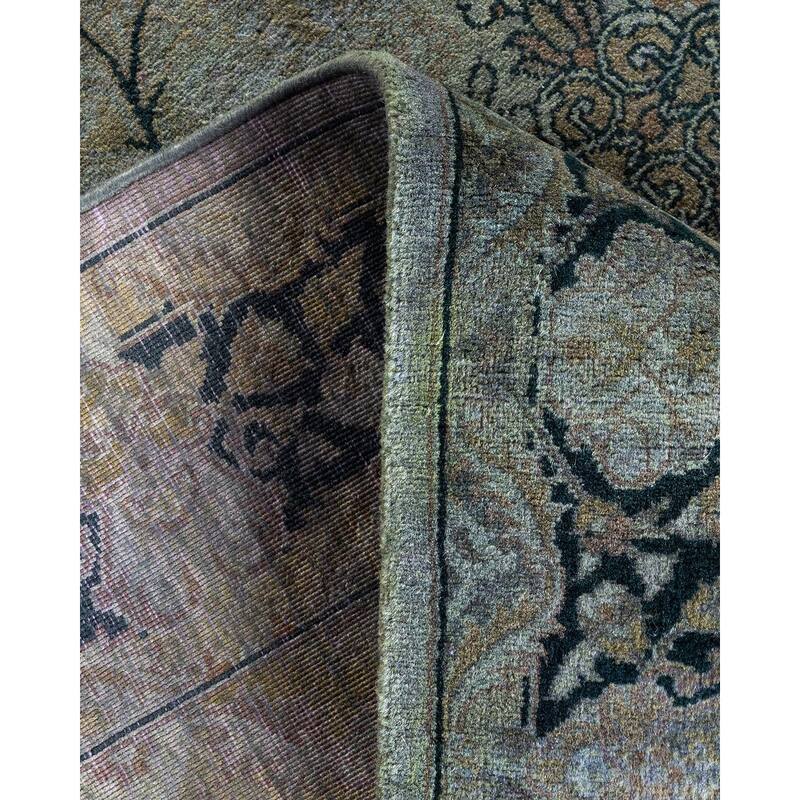 Overton Hand Knotted Wool Vintage Inspired Modern Contemporary Overdyed Gray Runner Rug - 3' 0" x 10' 2"