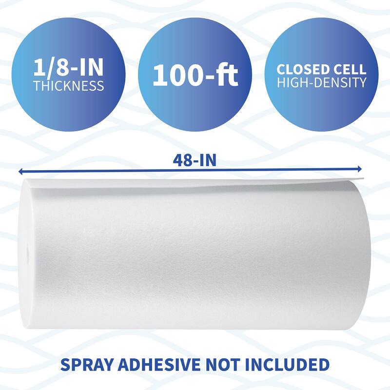 Blue Wave Above Ground Closed Cell Pool Wall Foam - 1/8-in x 48-in x 100-ft - 0.125-in x 48-in x 100-ft
