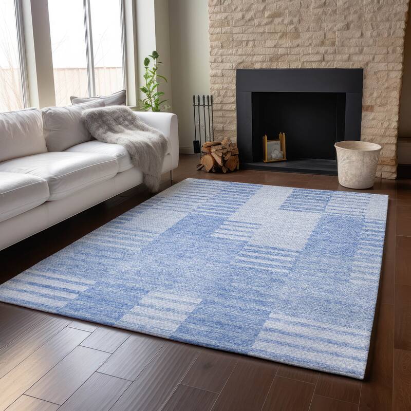 Premium Washable Super Soft Stripe Geo Mayfield Rug