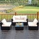 preview thumbnail 2 of 61, Costway 5PCS Patio Rattan Furniture Set Cushioned Sofa & Chair Coffee