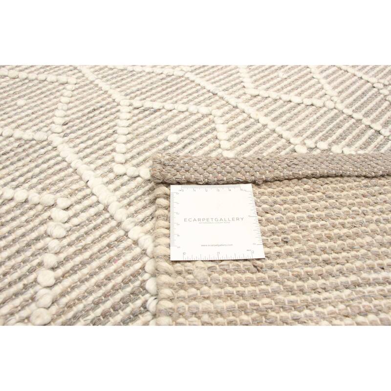 ECARPETGALLERY Braid weave Sienna Grey Wool Rug - 5'0 x 8'0